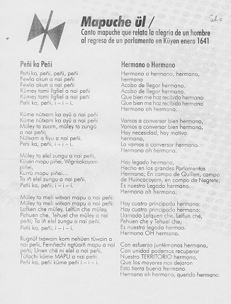 Mapuche-Lieder: Lied der Mapuche
                            (Mapuche l) Pei ka Pei (Bruder, oh
                            Bruder)