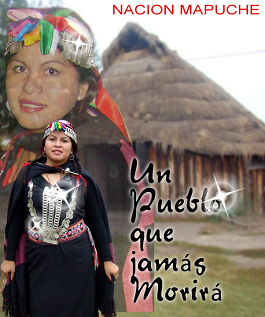 Mapuche-Frau mit Ruka