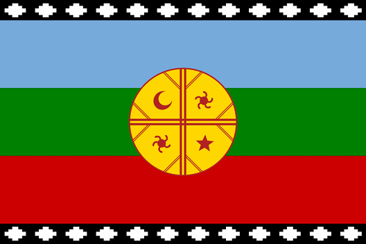 Bandera
                mapuche con el calendario mapuche