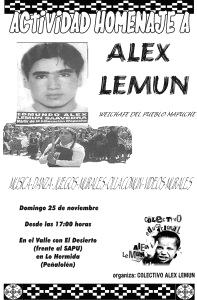 Alex Lemun, hoja
                          de homenaje