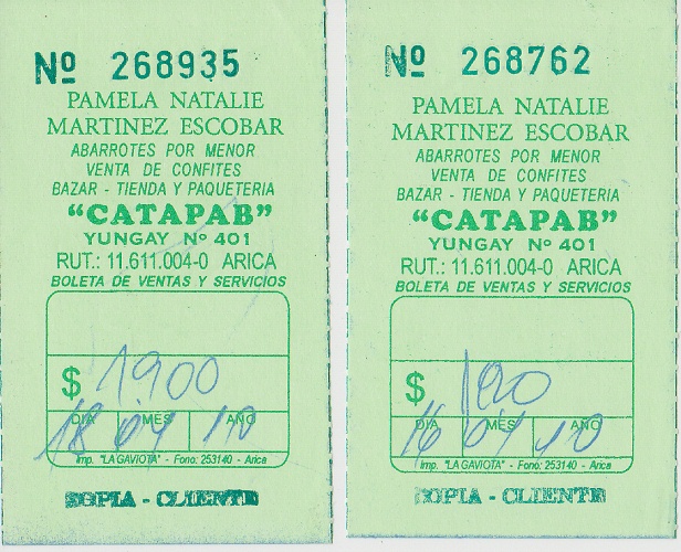 Boletos del almacn
                        CATAPAB