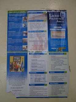 Poster de un "Liceo Politcnico de
                        Arica"