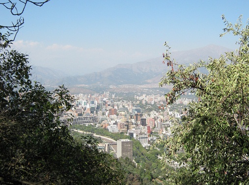 Vista a Santiago de Chile, primer
                            plano