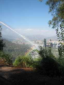 Irrigacin de rboles con arco iris y con
                panorama