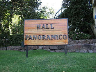 Placa indicando una "sala
                          panormica" ("hall
                          panormico")