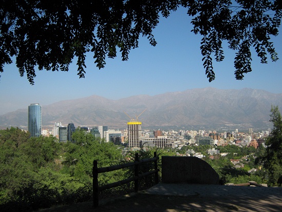 Botanischer Garten "Mapulemu",
                          Aussicht auf Santiago de Chile
