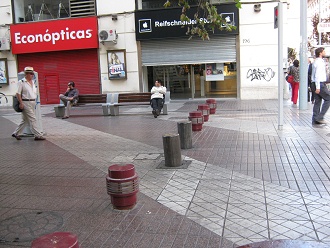 Paseo Ahumada, bolardos sumergibles