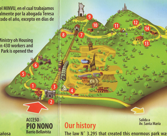 Mapa del parque
                        Metropolitano, parte 1 con la entrada por la
                        calle Po Nono