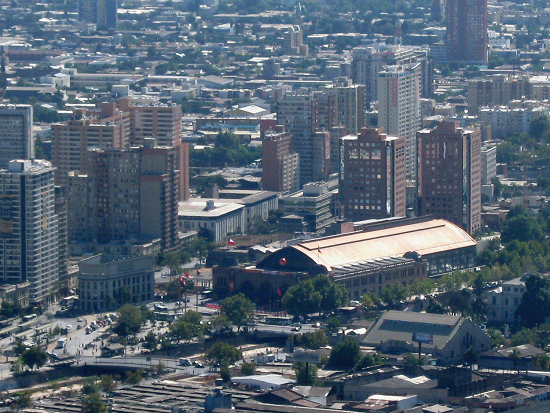 Ein umgenutzter Bahnhof in Santiago de
                            Chile, Nahaufnahme