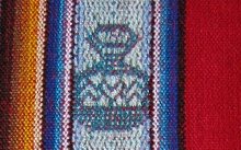 Tischdeckenmuster-Detail, Amphore
                                  in Blau