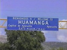 Verkehrstafel f�r Ayacucho