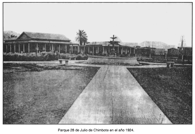 Chimbote, el parque 28 de Julio en el
                              año 1924