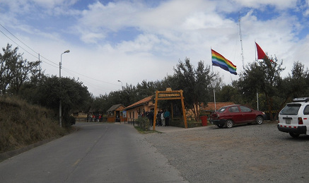 The entrance of
                Sacsayhuamán 3km from Cusco Center, panoramic photo