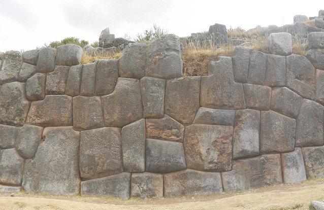 Cusco Sacsayhuamán, walls of the exit zone, panorama