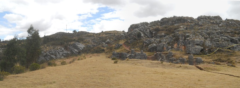 Cusco Sacsayhuam�n 14: Zone X (Laq'o, Laco, Moon Temple), the last part of the walk, panorama 02