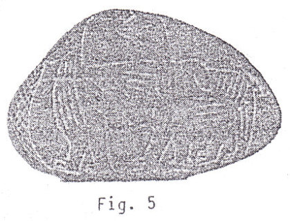 Piedra grabada con una llama de
                    5 dedos