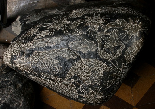 The constellation of stars on the big
                            stone of astronomy 04