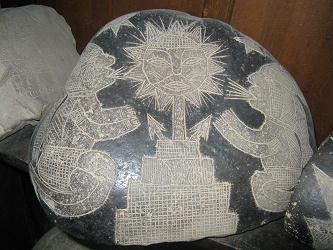 Zwei Weise blasen
                  zur Sonne hinauf, Nahaufnahme 02