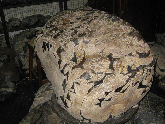 Weiser mit Ureinwohnern und
                            Dinosauriern