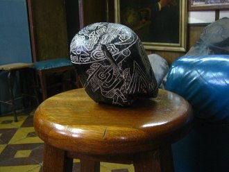 Astronomiestein, Astronom mit Fernrohr
                            03