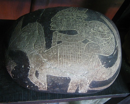 Ein Weiser
                            reitet auf einem Dinosaurier