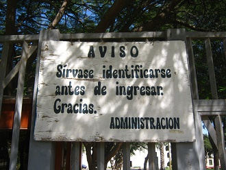 Information board indicating the
                          obligatory identification