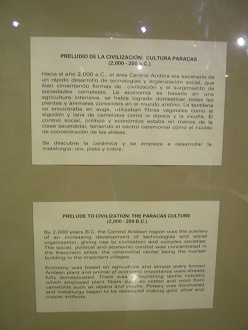Texte
                        �ber die Paracas-Kultur in Spanisch und
                        Englisch