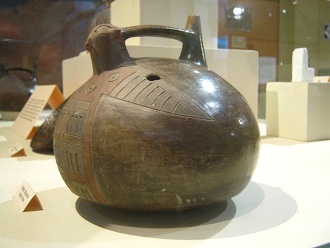 Botella de p�jaro silbando, vista
                            lateral