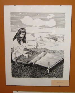 Dibujo de un telar fijo en el piso en la
                          posici�n horizontal