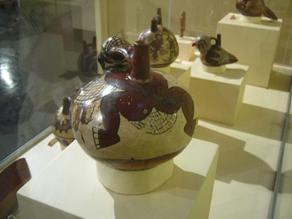Ceramic bottle with the design
                                    of a fisherman, his bottom