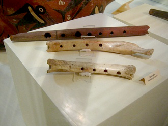 Shepard flutes of bones and wooden pipe
                            02