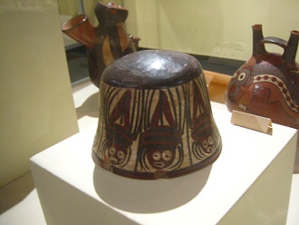 A ceramic bowl of Nazca culture with
                          spiders