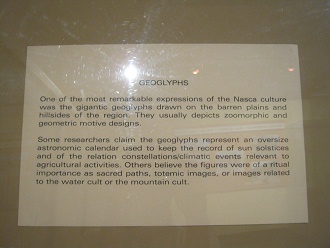 Text about geoglyphs and lines in the
                          region of Nazca in English