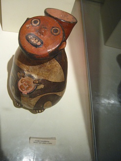 Ceramic vessel of Nazca culture
                                  in form of a monkey
