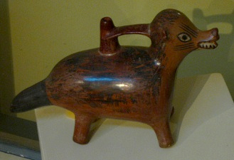 Ceramic bottle in form of a
                                    fox, close-up