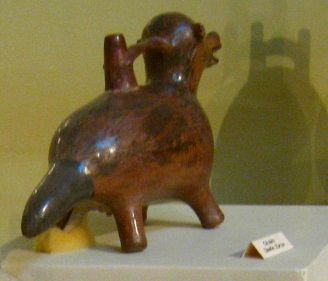 Ceramic bottle in form of a
                                    fox, sight from behind