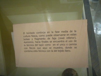 Textos sobre los tejidos de la cultura
                            Nazca 02