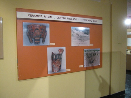 The board presenting ritual ceramics
                              of Wari culture (Huari culture)