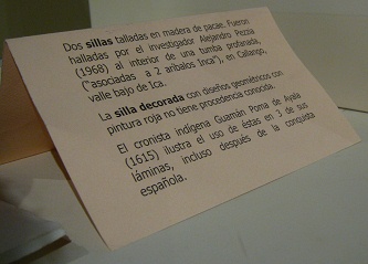 Text
                          �ber die Holzsitze der Inka-Kultur