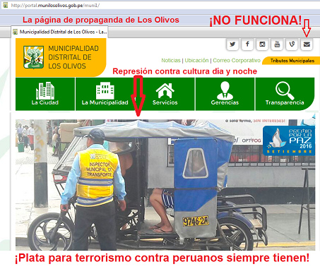 Pgina web de propaganda de Los Olivos
