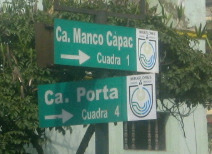 Seales de trafico al cruce jirn Porta -
                        jirn Manco Capac