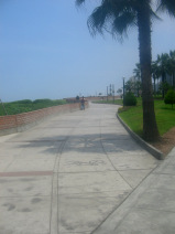 Miraflores, Malecn Cisneros: Camino del
                      parque como camino de peatones y pista para
                      bicicletas con pictogramas