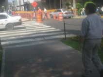 Miraflores, Jir�n Olaya, obras con barras