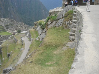 Machu Picchu, zona agrcola alta, escalera de
                    terraza