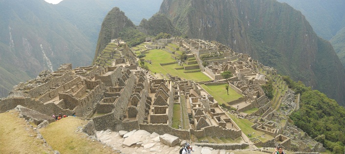 Vista a Machu Picchu, foto panormica