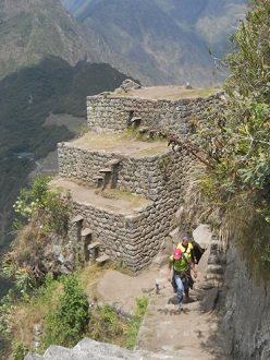 Subida a la cumbre de Huaynapicchu, el camino
                    pasa otras terrazas