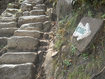 Bajada de Huaynapicchu, escalera irregular escarpada,
            primer plano 5