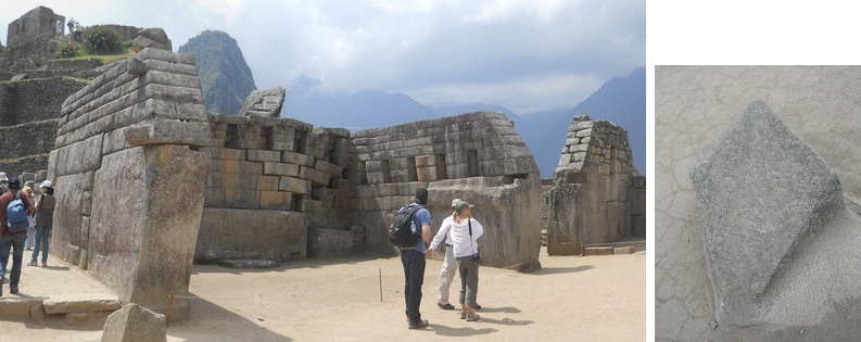 Machu Picchu: Der Haupttempel mit
                                Gigasteinen und das Südkreuz neben dem
                                Haupttempel