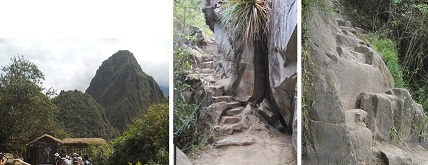Machu Picchu: Die Wanderung auf den
                                Hausberg Huaynapicchu (Waynapicchu) mit
                                unregelmässigen Treppen