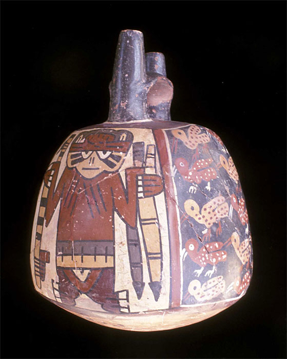 Kriegerdarstellung auf einer
                          Nasca-Keramik